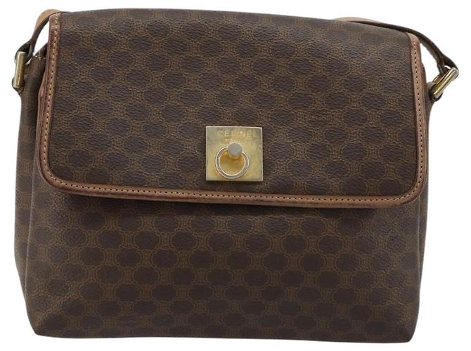 Céline Borsa a tracolla CELINE in tela Macadam PVC Pelle Marrone Oro Auth bs35574 D'oro - vista 2