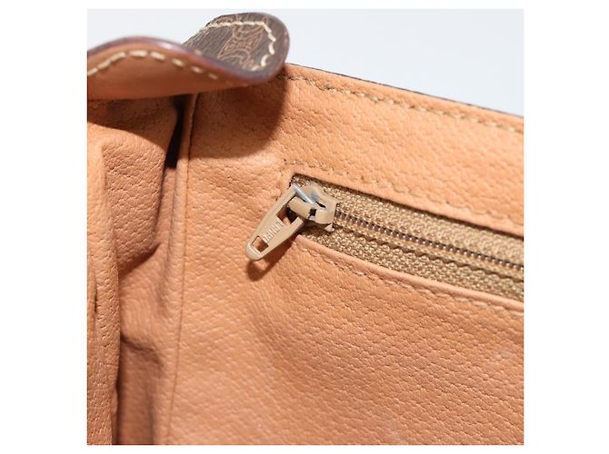 Céline Borsa a tracolla CELINE in tela Macadam PVC Pelle Marrone Oro Auth bs35574 D'oro - vista 20