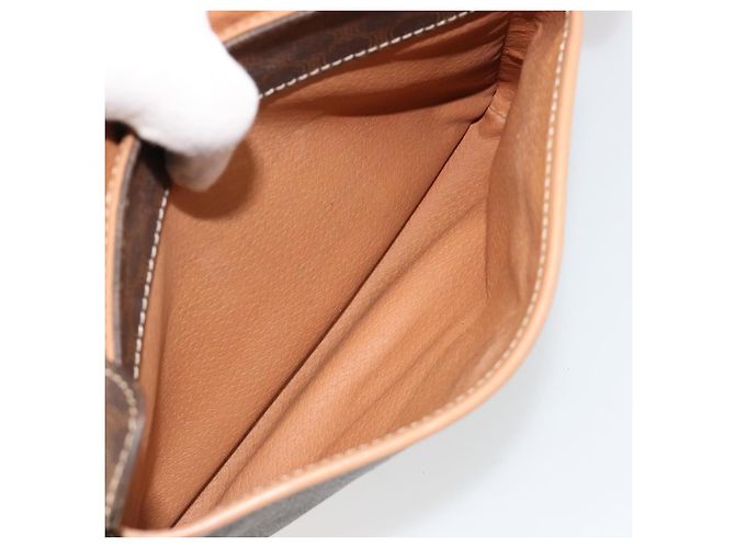 Céline Borsa a tracolla CELINE in tela Macadam PVC Pelle Marrone Oro Auth bs35574 D'oro - vista 22
