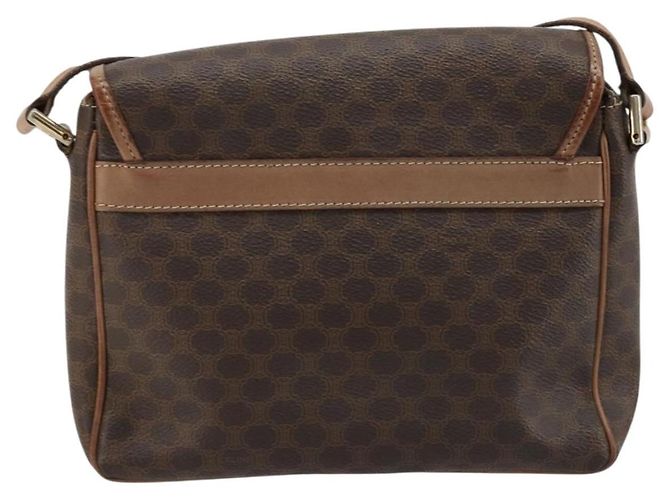 Céline Borsa a tracolla CELINE in tela Macadam PVC Pelle Marrone Oro Auth bs35574 D'oro - vista 3