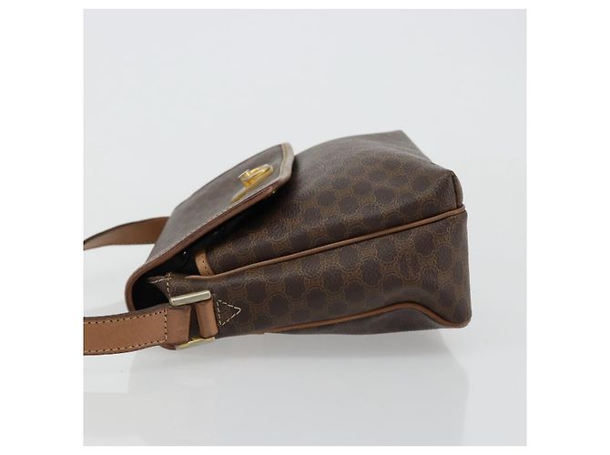 Céline Borsa a tracolla CELINE in tela Macadam PVC Pelle Marrone Oro Auth bs35574 D'oro - vista 5