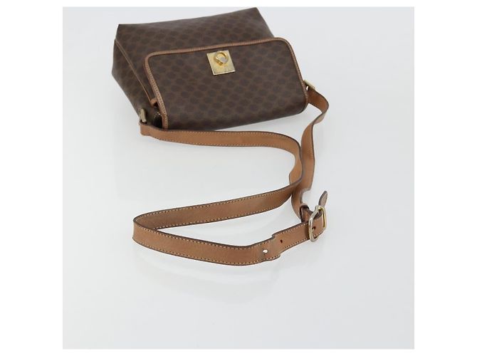 Céline Borsa a tracolla CELINE in tela Macadam PVC Pelle Marrone Oro Auth bs35574 D'oro - vista 7