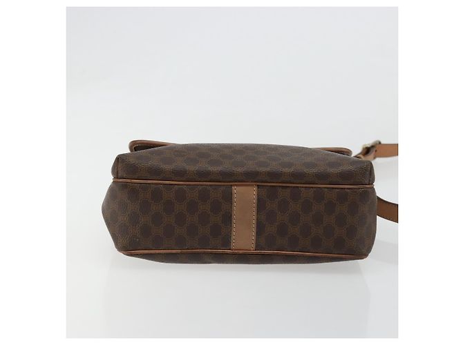 Céline Borsa a tracolla CELINE in tela Macadam PVC Pelle Marrone Oro Auth bs35574 D'oro - vista 9