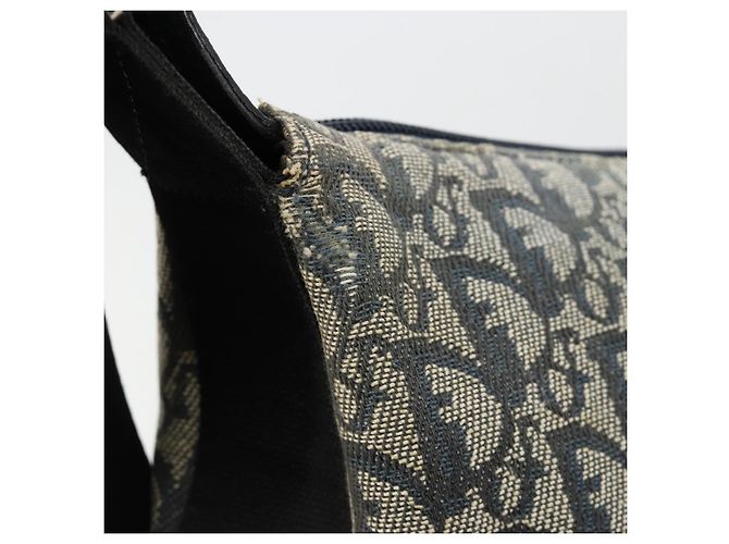 Borsa a tracolla Christian Dior Trotter Canvas Navy Silver Auth 184967A Argento Blu navy - vista 14
