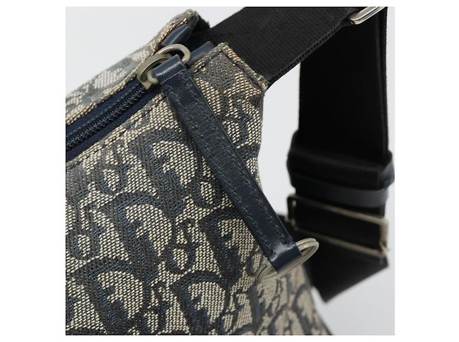 Borsa a tracolla Christian Dior Trotter Canvas Navy Silver Auth 184967A Argento Blu navy - vista 15