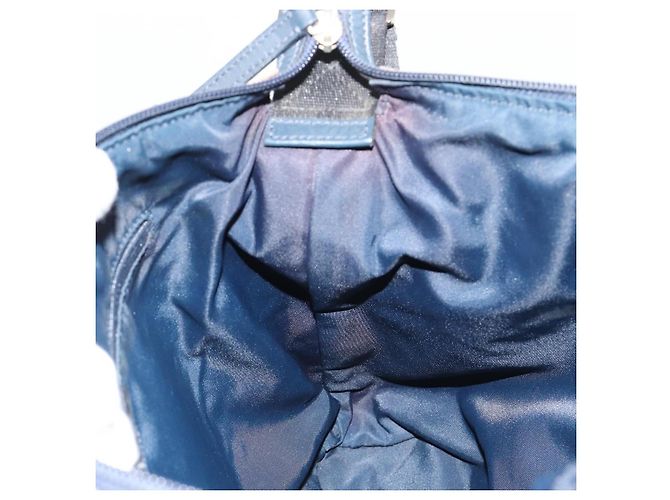 Borsa a tracolla Christian Dior Trotter Canvas Navy Silver Auth 184967A Argento Blu navy - vista 18