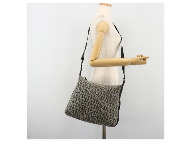 Borsa a tracolla Christian Dior Trotter Canvas Navy Silver Auth 184967A Argento Blu navy - vista 23