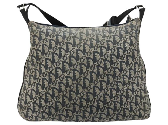 Borsa a tracolla Christian Dior Trotter Canvas Navy Silver Auth 184967A Argento Blu navy - vista 3