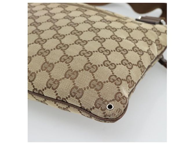 Borsa a Spalla GUCCI GG Canvas Beige Argento 90476 Auth ep14683 - vista 12