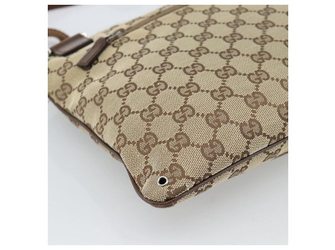 Borsa a Spalla GUCCI GG Canvas Beige Argento 90476 Auth ep14683 - vista 13