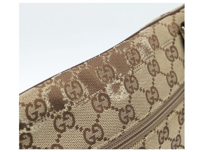 Borsa a Spalla GUCCI GG Canvas Beige Argento 90476 Auth ep14683 - vista 14