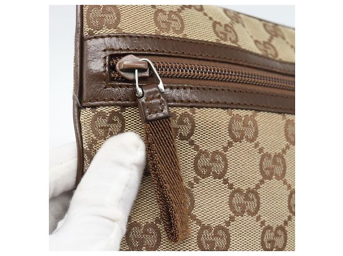 Borsa a Spalla GUCCI GG Canvas Beige Argento 90476 Auth ep14683 - vista 16