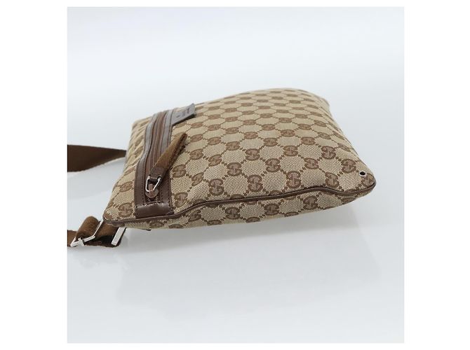 Borsa a Spalla GUCCI GG Canvas Beige Argento 90476 Auth ep14683 - vista 4