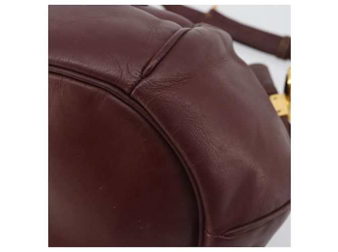 CARTIER Must Line Borsa a Spalla in Pelle Bordeaux Oro Auth bs35510 D'oro Bordò - vista 12