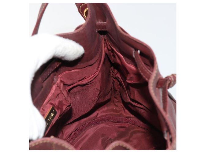 CARTIER Must Line Borsa a Spalla in Pelle Bordeaux Oro Auth bs35510 D'oro Bordò - vista 18