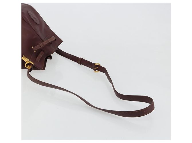 CARTIER Must Line Borsa a Spalla in Pelle Bordeaux Oro Auth bs35510 D'oro Bordò - vista 7