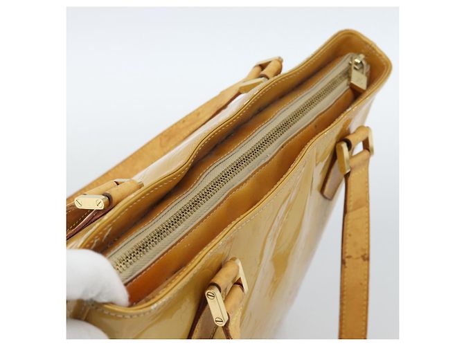 LOUIS VUITTON Borsa Monogram Vernis Houston Beige M91004 LV Auth ti3941 - vista 6