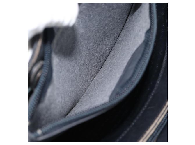 Borsa Tote BURBERRY Nova Check in PVC Blu navy Argento Auth ti3984 - vista 19