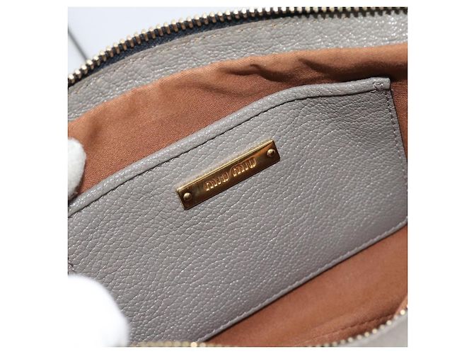 Borsa a Spalla Miu Miu in Pelle Marrone Oro Auth 185116A D'oro - vista 16