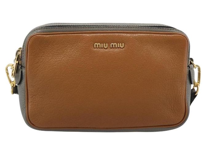 Borsa a Spalla Miu Miu in Pelle Marrone Oro Auth 185116A D'oro - vista 2