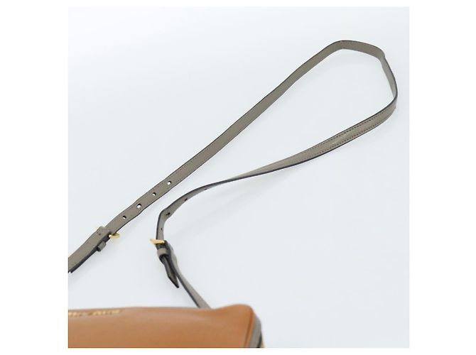 Borsa a Spalla Miu Miu in Pelle Marrone Oro Auth 185116A D'oro - vista 8