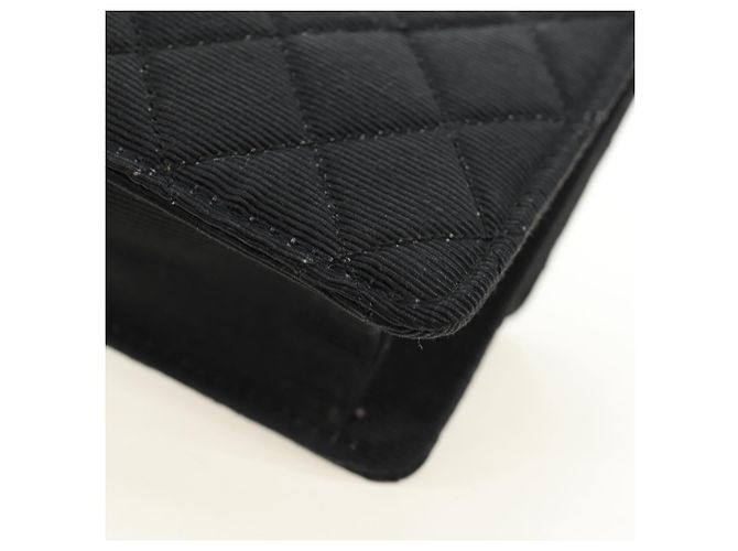 CHANEL Matelasse Chain Shoulder Pouch Tela Nera Oro CC Auth 184384V Nero D'oro - vista 13