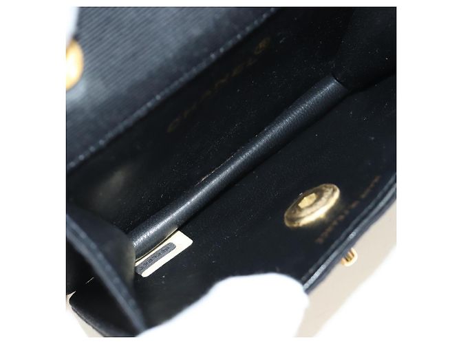 CHANEL Matelasse Chain Shoulder Pouch Tela Nera Oro CC Auth 184384V Nero D'oro - vista 20