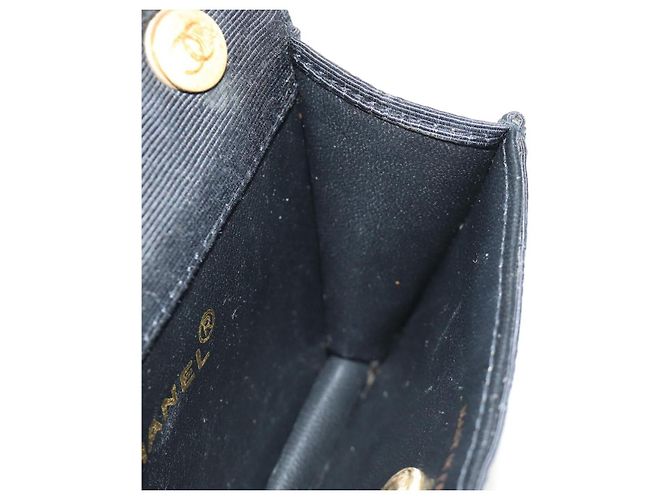 CHANEL Matelasse Chain Shoulder Pouch Tela Nera Oro CC Auth 184384V Nero D'oro - vista 21