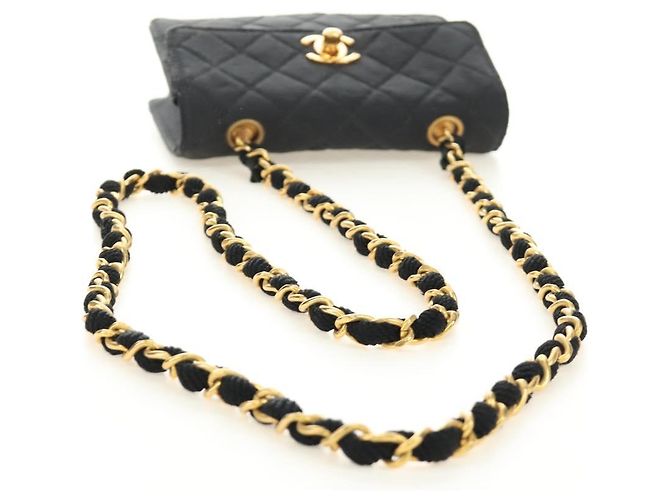 CHANEL Matelasse Chain Shoulder Pouch Tela Nera Oro CC Auth 184384V Nero D'oro - vista 7