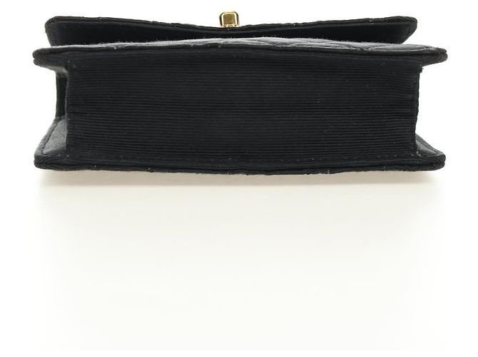 CHANEL Matelasse Chain Shoulder Pouch Tela Nera Oro CC Auth 184384V Nero D'oro - vista 9