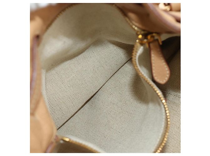 PRADA Tote Bag Leder Beige Gold Auth 184582V Golden - Ansicht 26