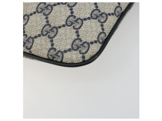 Borsa GUCCI GG Supreme Sherry Line PVC Blu Navy Oro Rosso 904 02 047 Auth ka4673 D'oro - vista 10