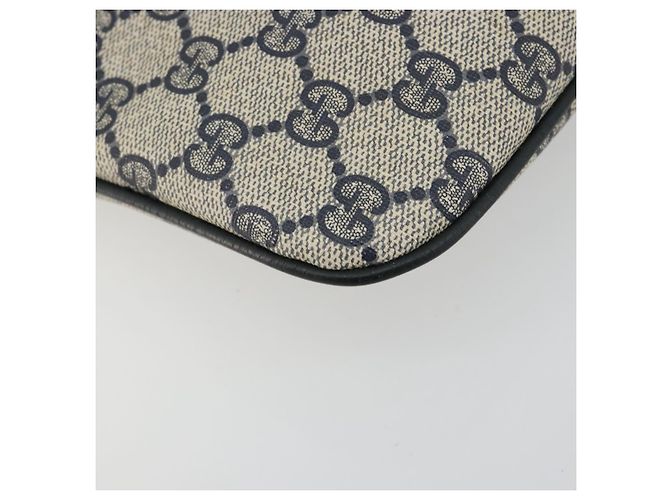 Borsa GUCCI GG Supreme Sherry Line PVC Blu Navy Oro Rosso 904 02 047 Auth ka4673 D'oro - vista 11