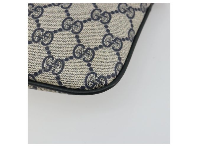 Borsa GUCCI GG Supreme Sherry Line PVC Blu Navy Oro Rosso 904 02 047 Auth ka4673 D'oro - vista 12