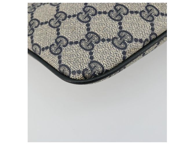 Borsa GUCCI GG Supreme Sherry Line PVC Blu Navy Oro Rosso 904 02 047 Auth ka4673 D'oro - vista 13