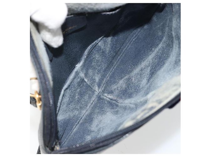 Borsa GUCCI GG Supreme Sherry Line PVC Blu Navy Oro Rosso 904 02 047 Auth ka4673 D'oro - vista 17