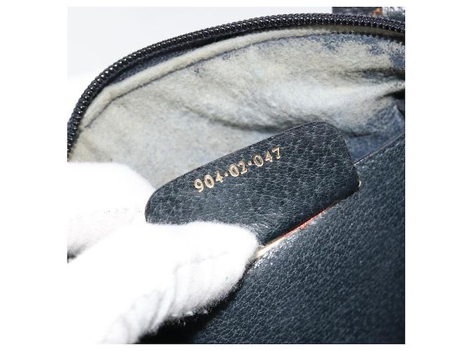Borsa GUCCI GG Supreme Sherry Line PVC Blu Navy Oro Rosso 904 02 047 Auth ka4673 D'oro - vista 21