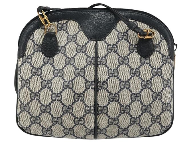 Borsa GUCCI GG Supreme Sherry Line PVC Blu Navy Oro Rosso 904 02 047 Auth ka4673 D'oro - vista 3