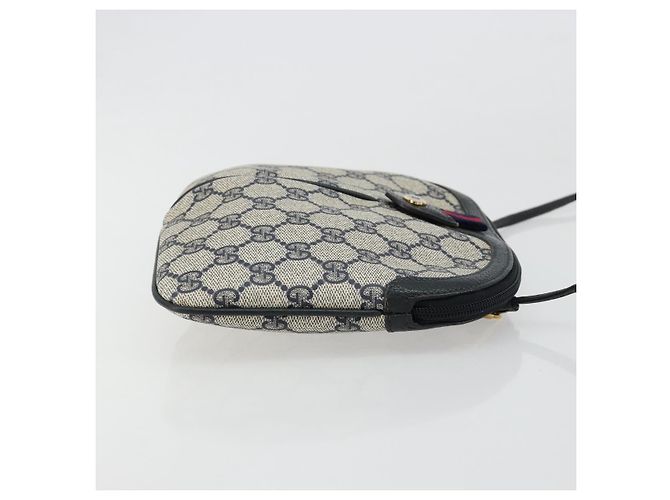 Borsa GUCCI GG Supreme Sherry Line PVC Blu Navy Oro Rosso 904 02 047 Auth ka4673 D'oro - vista 4