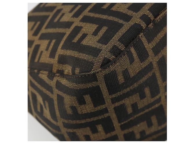 FENDI Zucca Canvas Mamma Baguette Shoulder Bag Black Brown Auth 184555SAM Marrone Nero - vista 11