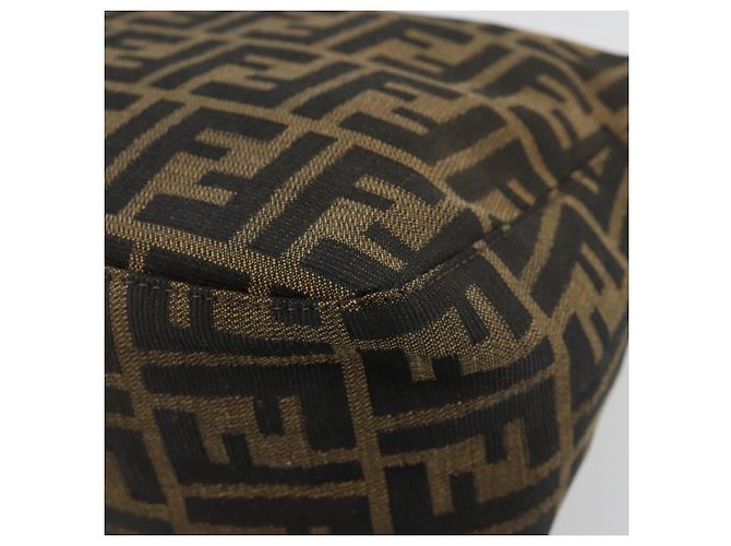 FENDI Zucca Canvas Mamma Baguette Shoulder Bag Black Brown Auth 184555SAM Marrone Nero - vista 12