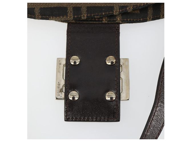 FENDI Zucca Canvas Mamma Baguette Shoulder Bag Black Brown Auth 184555SAM Marrone Nero - vista 16