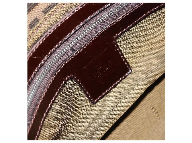 FENDI Zucca Canvas Mamma Baguette Shoulder Bag Black Brown Auth 184555SAM Marrone Nero - vista 17