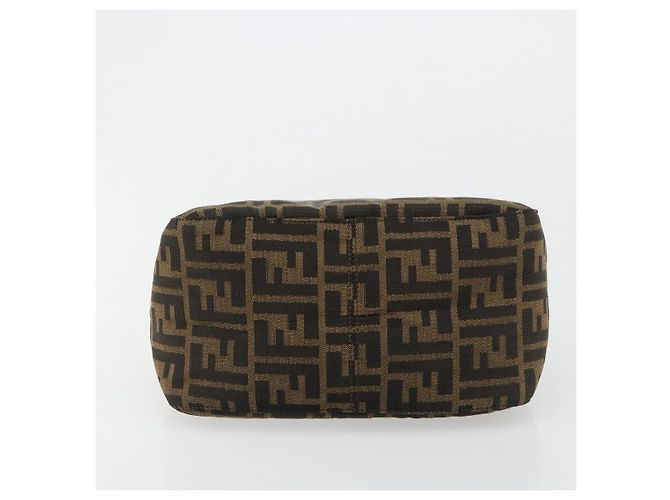 FENDI Zucca Canvas Mamma Baguette Shoulder Bag Black Brown Auth 184555SAM Marrone Nero - vista 9
