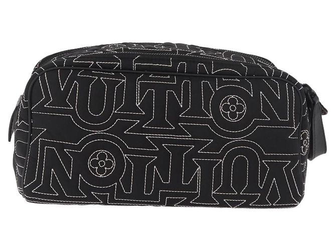 LOUIS VUITTON LV Snow Dopp Kit Clutch in Nylon Nero M21435 LV Auth BA13321SM - vista 3
