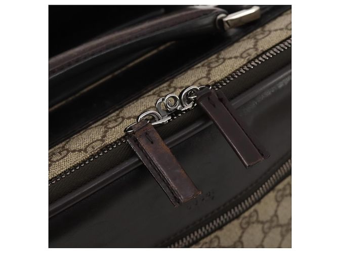 Padlock Mala GUCCI GG Supreme em PVC Bege Prata 101678 Auth 181625A - vista 17