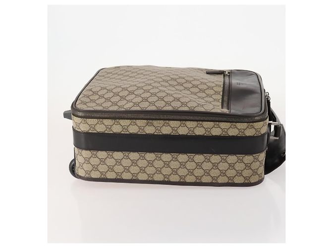 Padlock Mala GUCCI GG Supreme em PVC Bege Prata 101678 Auth 181625A - vista 4