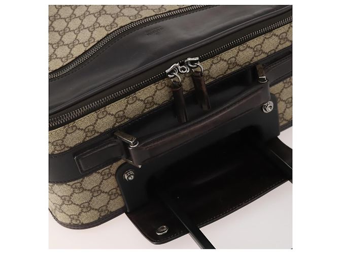 Padlock Mala GUCCI GG Supreme em PVC Bege Prata 101678 Auth 181625A - vista 9