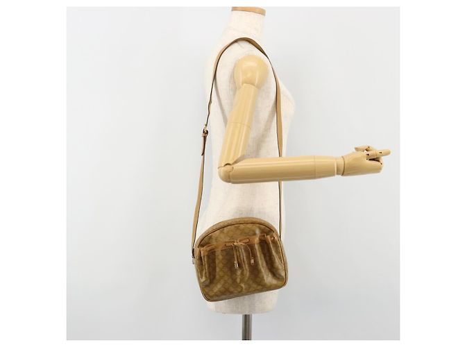 16 Céline Borsa a Spalla CELINE Macadam Canvas PVC Beige Oro Auth BA13304M D'oro - vista 25