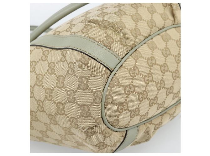 Bolso Tote GUCCI GG Canvas Abbey Beige Oro 211982 Auth ti3971 Dorado - vista 13